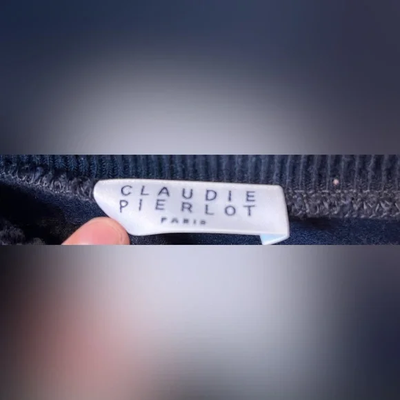 Claudie Pierlot Paris Black Ruffled Collar & Sleeve Sweater - Picture 4 of 4